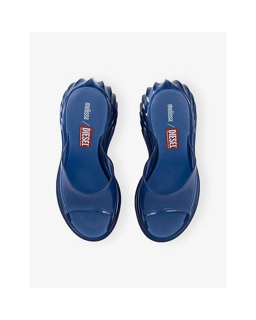Melissa Blue X Diesel Quantum Pvc Platform Sandals