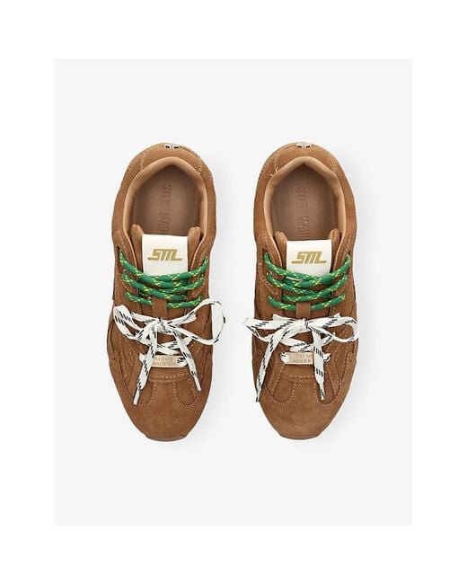 Steve Madden Brown Asiel Suede Trainers