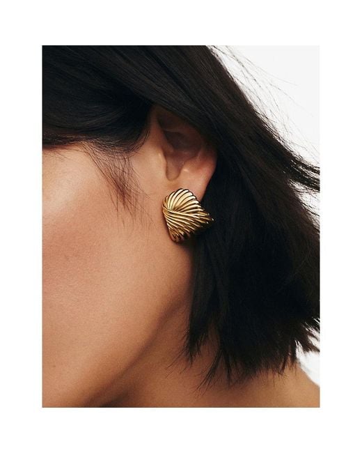 Missoma Yellow Ripple 18Ct Plated Brass Stud Earrings