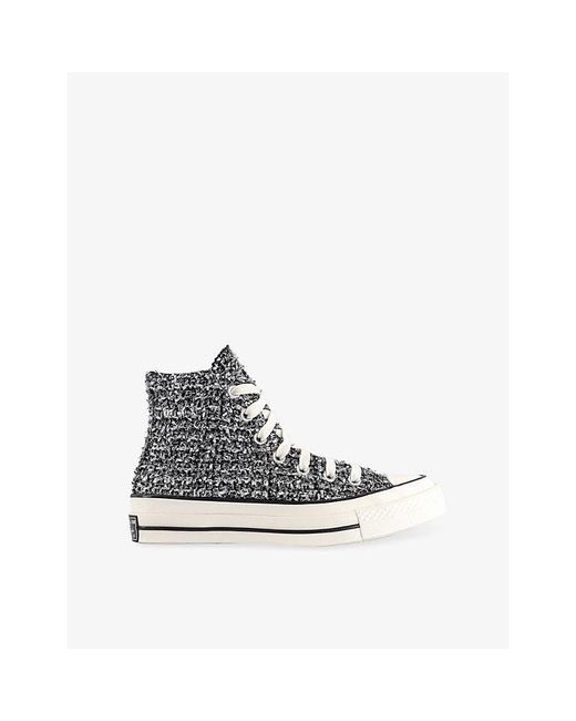 Converse White Gender Inclusive Chuck 70 Metallic Tweed High Top Sneaker