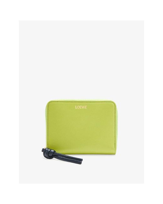 Loewe Green Knot Compact Leather Wallet