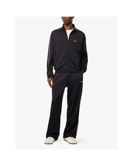 Represent Black Logo-Embroidered Jersey Track Top for men