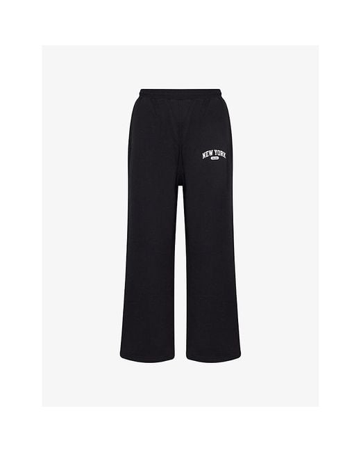 AWAKE NY Black Arch Logo-Print Cotton-Jersey Joggers for men