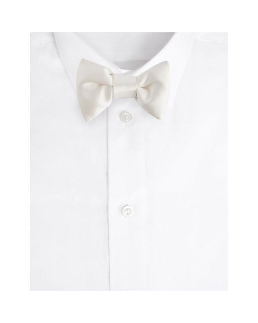Tom Ford White Adjustable Silk Bow Tie for men