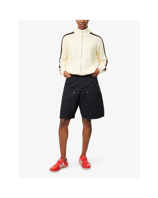 Obey Natural Frankie Track Zip-Up Knitted Sweatshirt
