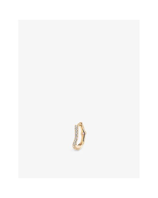 fængsel ankomme operation Maria Black Wave 14ct Yellow- And 0.06ct Diamond huggie Single Earring in  White | Lyst