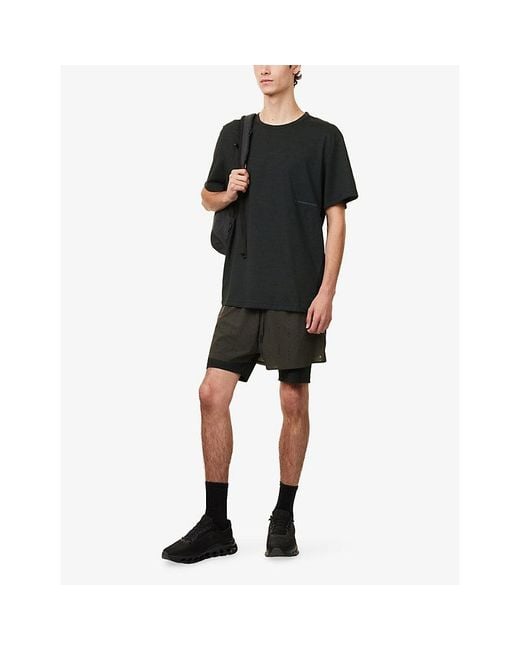 On Shoes Gray Paf Zero 2-In-1 Stretch-Woven Shorts for men
