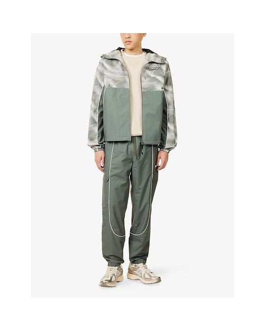 Trapstar Gray Hyperdrive Logo-Patch Shell Tracksuit Bottoms for men