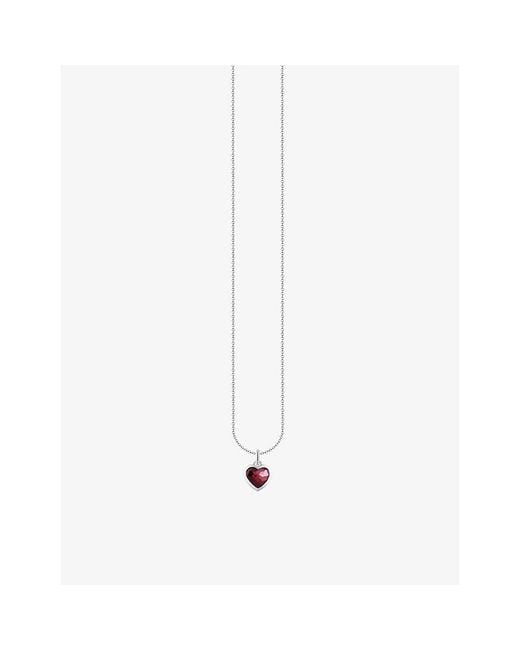Thomas Sabo White Heart Sterling- And Zirconia Pendant Necklace