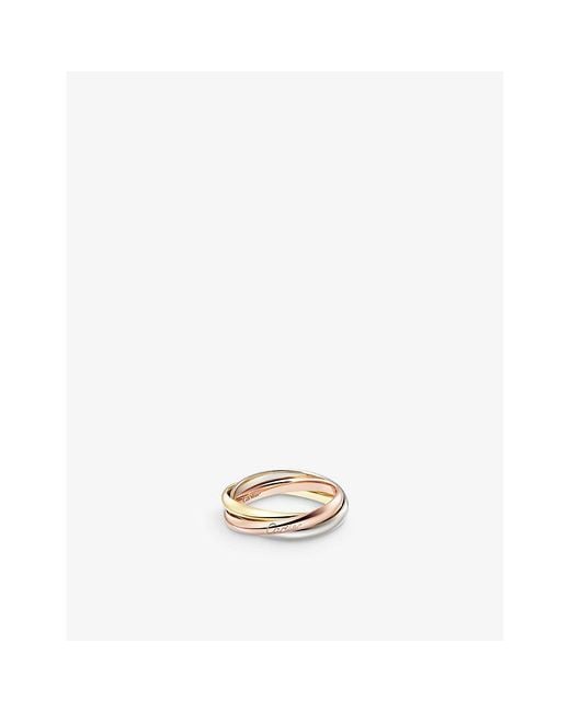 Cartier White Trinity Small 18Ct- - And Rose- Ring