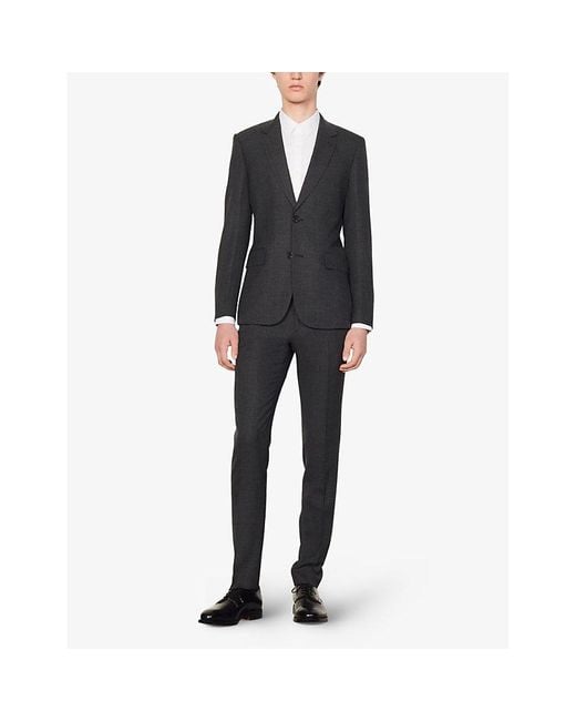 Sandro Multicolor Single-Breasted Wool Blazer for men