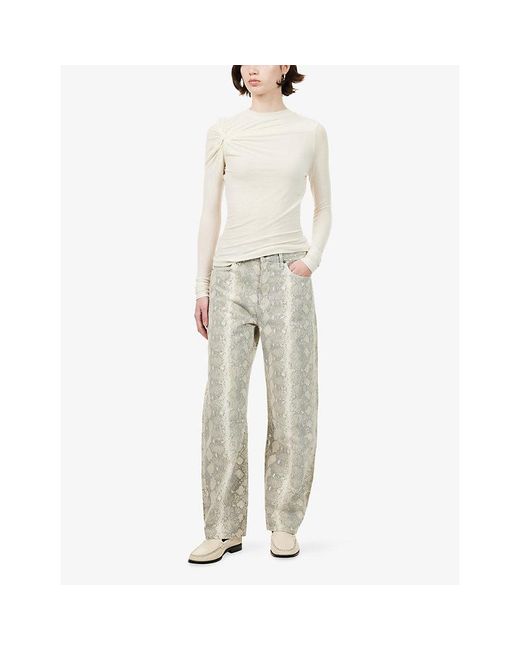 Citizens of Humanity Gray Miro-Print Denim Jeans
