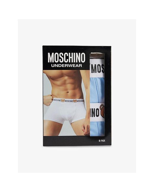 Moschino Black Underbear Pack-Of-Two Stretch-Cotton Trunks for men