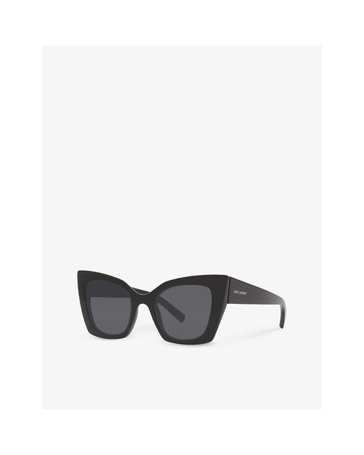 Saint Laurent Gray Ys000413 Mica Cat-eye Acetate Sunglasses