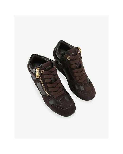 Carvela Kurt Geiger Black Altezza Suede And Leather Trainers