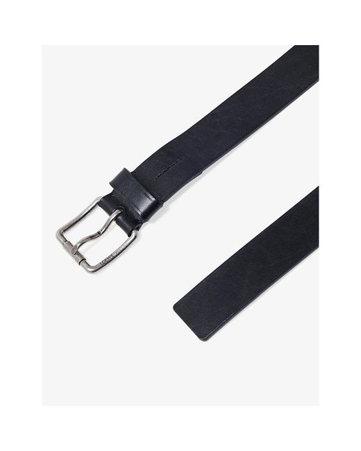 Loewe Blue Roller Curve Branded Leather Belt for men