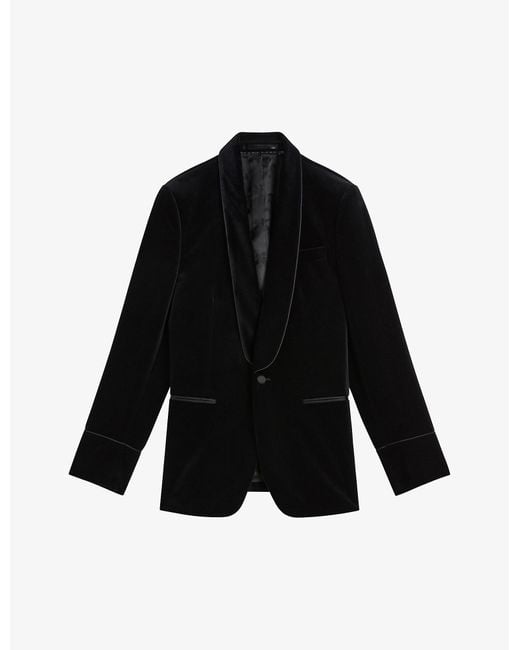Ted Baker Iwade Slimfit Velvet Blazer in Black for Men Lyst UK