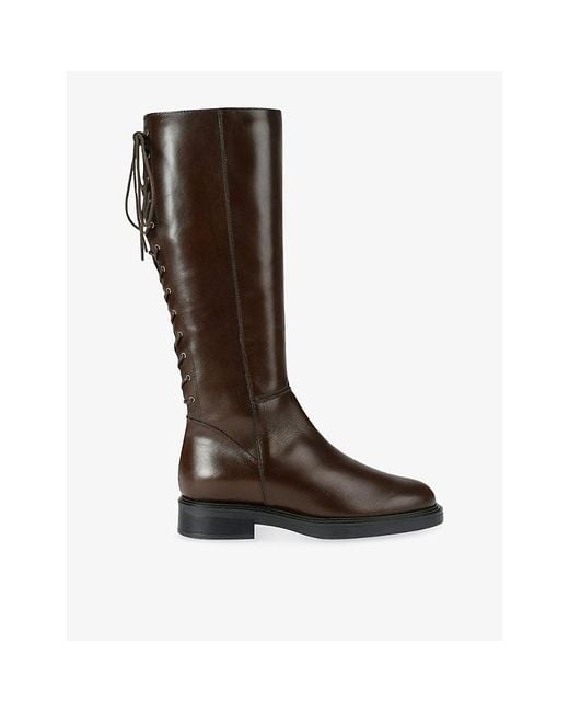 Carvela Kurt Geiger Brown Trento Leather Knee-High Boots
