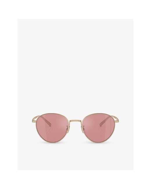 Oliver Peoples Pink Ov1336st Rhydian Round-frame Titanium Sunglasses