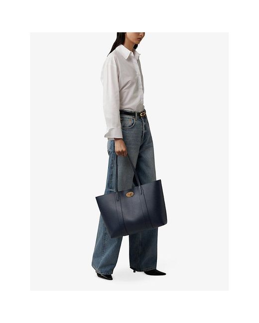 Mulberry Blue Bayswater Leather Tote Bag
