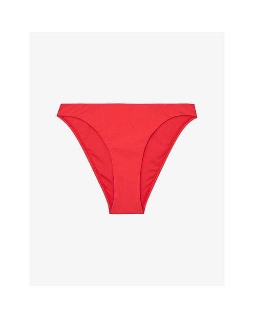 Reiss Red Carina Mid-Rise Bikini Briefs