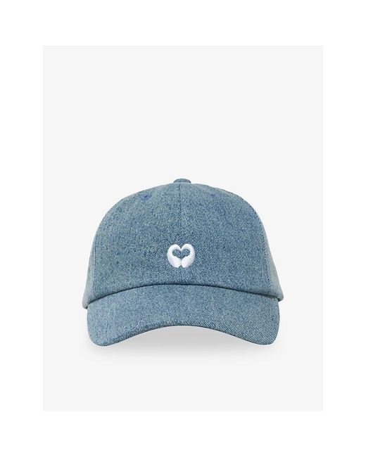 Maje Blue Logo-Embroidered Denim Baseball Cap