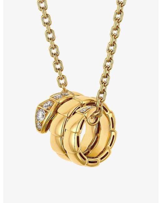 BVLGARI Metallic Serpenti Viper 18ct Yellow-gold And 0.13ct Diamond Necklace