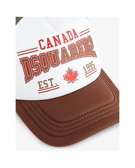 DSquared² Pink Canada Brand-print Woven Cap for men