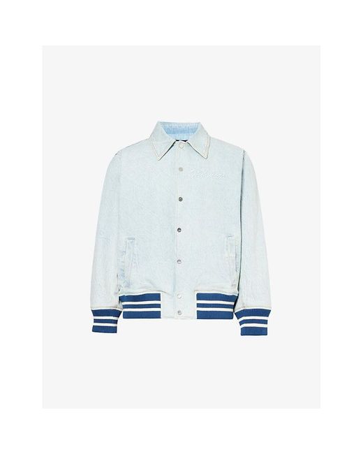 NAHMIAS Blue Miracle Brand-embroidered Regular-fit Denim Jacket for men