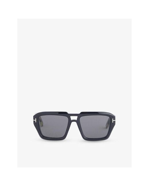Tom Ford Gray Icon Tf1202 Square-Shape Acetate Sunglasses for men