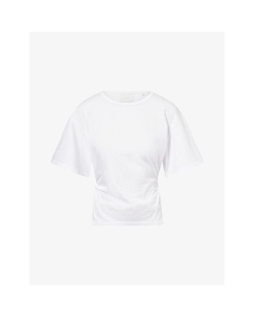 Citizens of Humanity White Fabien Cinched-Waist Cotton T-Shirt