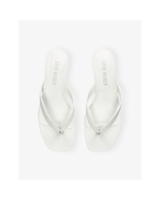 Steve Madden White Tracie Leather Heeled Sandals