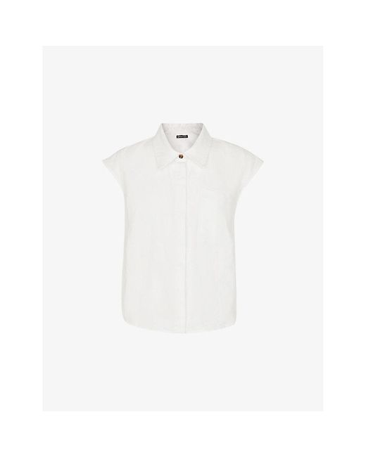 Whistles White Olivia Regular-fit Sleeveless Linen Shirt