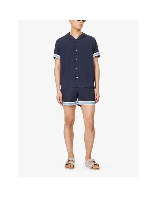 CHE Blue Valbonne Relaxed-Fit Woven Shirt for men