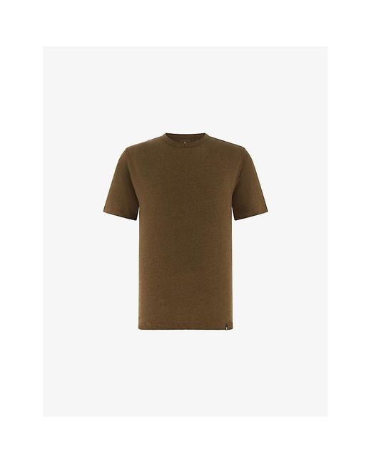 Boggi Green Crewneck Linen-Jersey T-Shirt for men