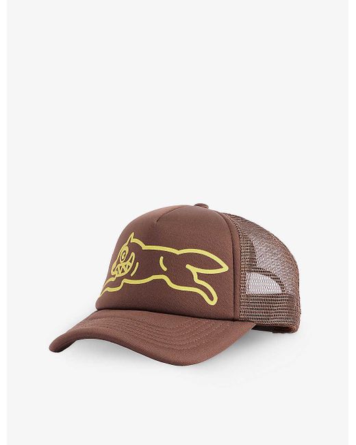 ICECREAM Brown Running Dog Brand-print Woven Cap for men