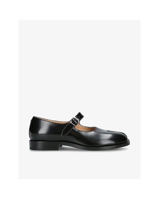 Maison Margiela Black Tabi Split-Toe Leather Mary-Janes