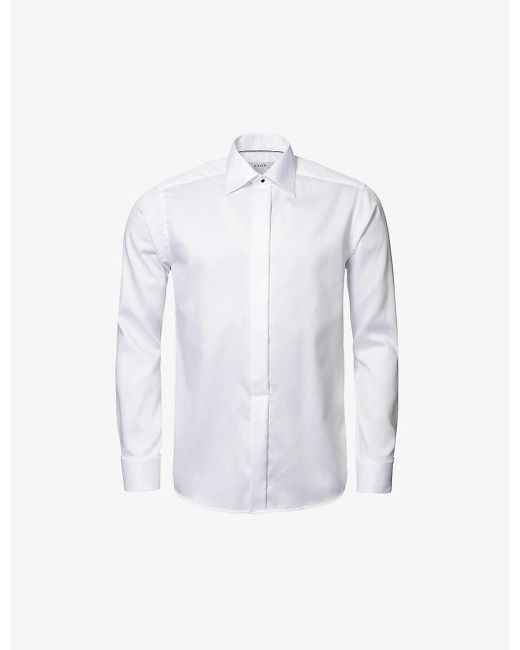 Eton of Sweden White Contemporary-fit Cotton Dress Shirt for men