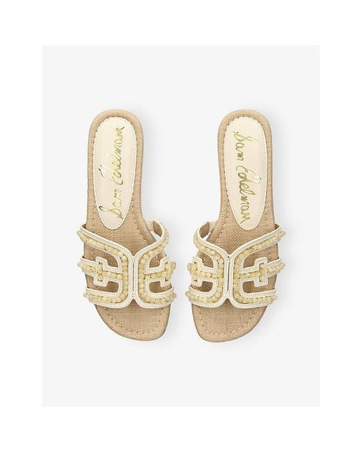 Sam Edelman Natural Bay Tide Beaded Slides