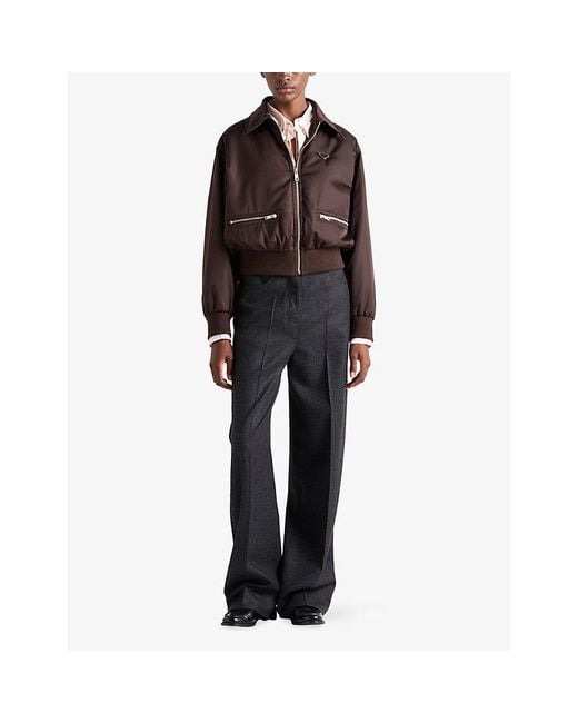 Prada Red Re-Nylon Pointed-Collar Blouson Jacket