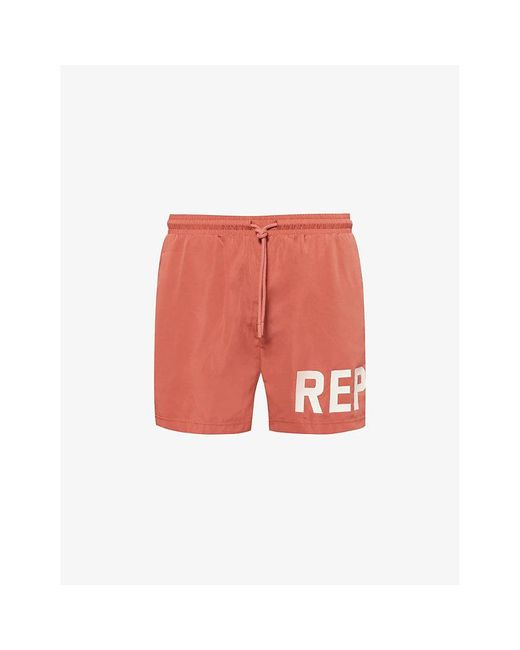 Represent Red Brand-print Regular-fit Swim Shorts Xx for men