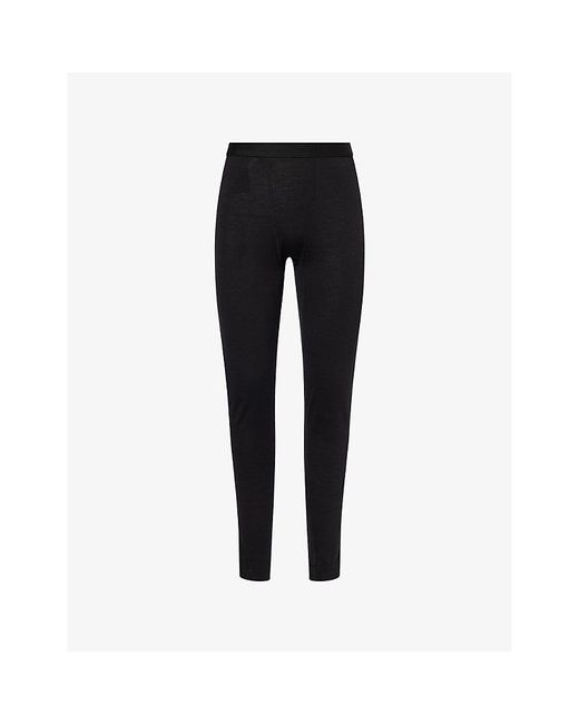 Black Crows Black Brand-Print Slim-Fit Wool Leggings for men