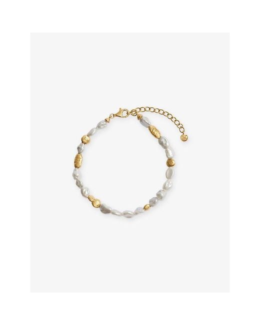 Monica Vinader Metallic Capri 18Ct Vermeil And Pearl Bracelet