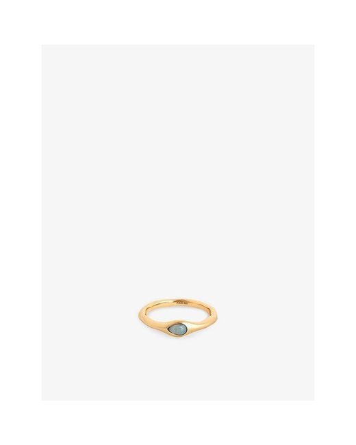 Astrid & Miyu Metallic Opal Pear 18Ct-Plated Sterling- And Nano-Gem Cocktail Ring