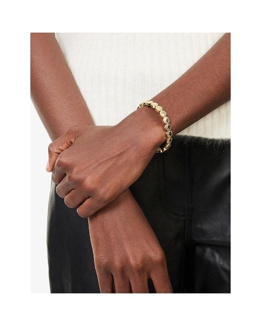 Lisa Gozlan Metallic The Bezel Happy Face 18Ct-Plated Brass And Cubic Zirconia Bracelet
