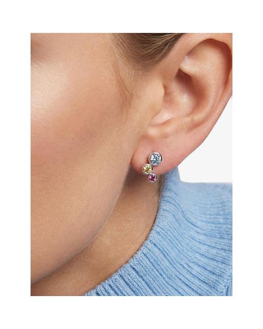 Sif Jakobs White Sardinien Tre Rhodium-Plated Sterling And Cubic Zirconia Stud Earrings