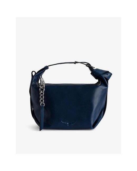 Zadig & Voltaire Blue Le Cecilia Chain-detail Leather Shoulder Bag