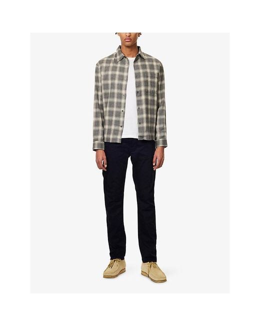Nudie Jeans Blue Lean Dean Straight-Leg Stretch-Denim Jeans for men