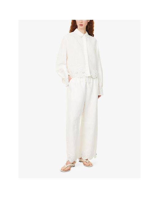 Jonathan Simkhai White Ames Linen-Blend Shirt
