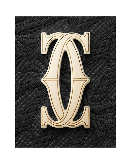 Cartier Black C De Logo-Embellished Leather Card Holder